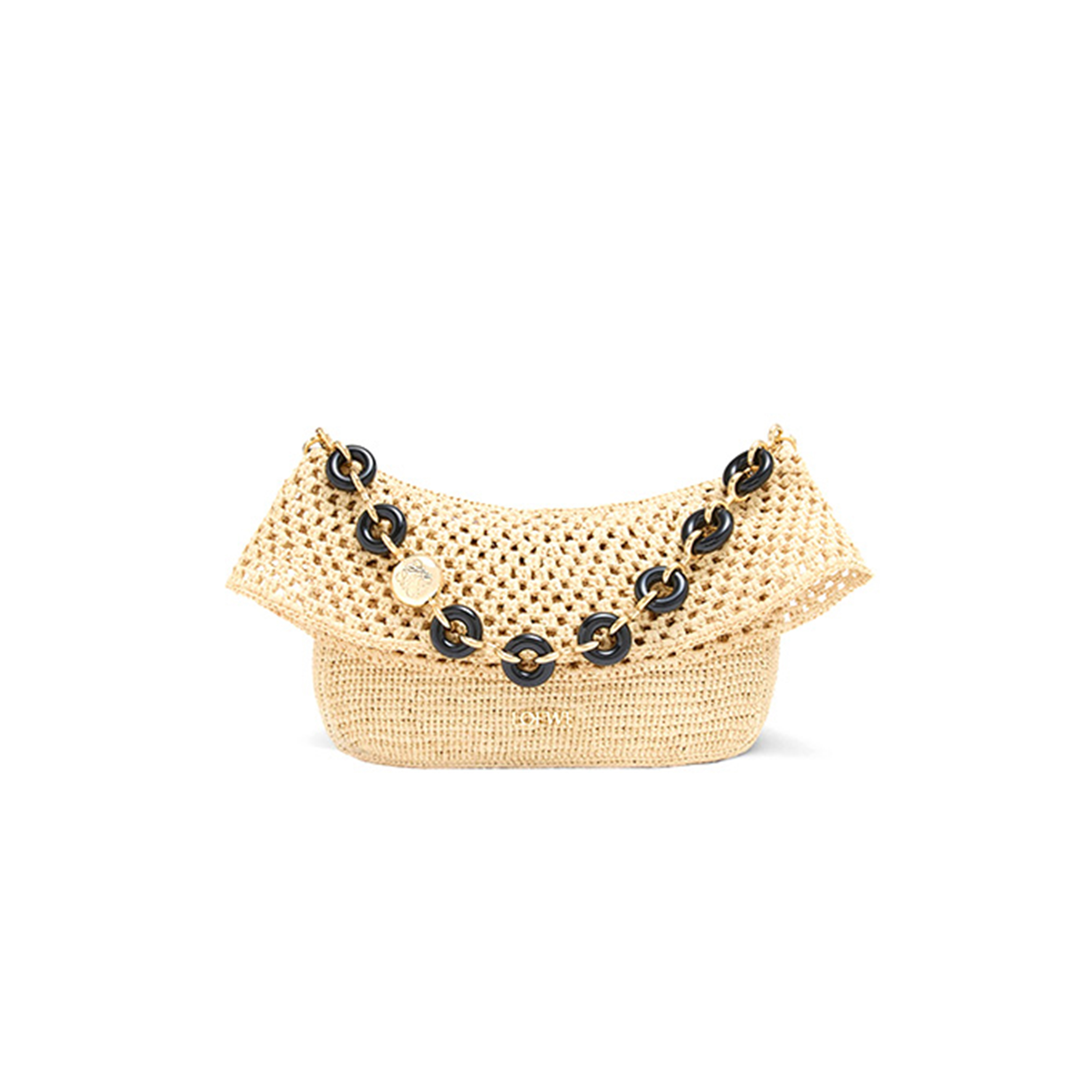 L0ew* medium ola bag in raffia and calfskin ap22p22x05 (26*18*13cm)